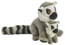 Lemur s mládětem plyš 22cm