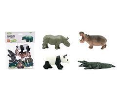 Zvířátka zoo plast set 4 ks 12,5cm, v sáčku